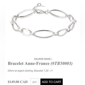 Tocara New Retired Anne France Silver Diami Bracelet